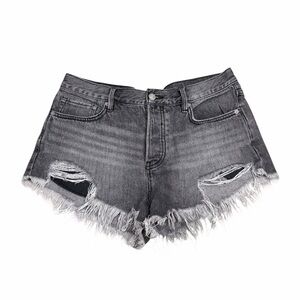 Free People "We The Free" Distressed Button Fly Cutoff Denim Shorts | Size 28